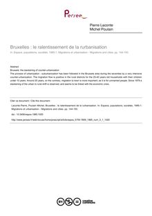 Bruxelles : le ralentissement de la rurbanisation - article ; n°1 ; vol.3, pg 144-150