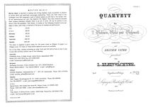 Partition parties complètes, corde quatuor, Op.8, C major, Kleinwächter, Louis