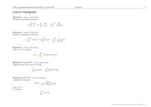 Sujet : Analyse, Intégration, Calcul d intégrales