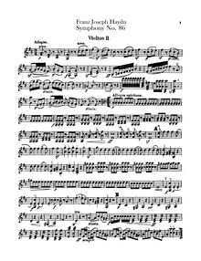 Partition violons II, Symphony No.86 en D major, Sinfonia No.86
