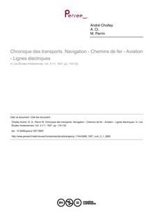 Chronique des transports. Navigation - Chemins de fer - Aviation - Lignes électriques - article ; n°1 ; vol.3, pg 119-132