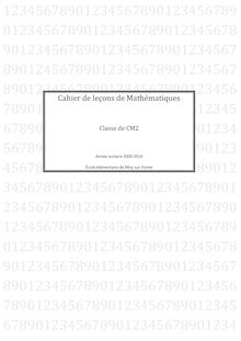 Cahier de leçons de Mathématiques CM2