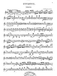 Partition violon, Octet, Op.9, Rubinstein, Anton