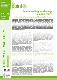 Compenser les atteintes à la biodiversité : expériences internationales et enseignements pour la France. : Point_133_ENG