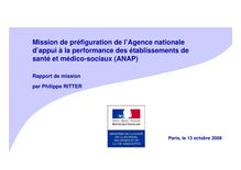 Mission de préfiguration de l Agence nationale d appui à la performance des établissements de santé et médico-sociaux (ANAP)