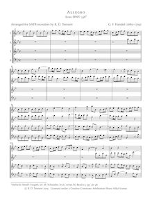 Partition complète, Adagio et Allegro, Handel, George Frideric par George Frideric Handel
