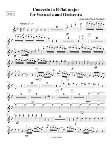 Partition flûte 2, Vuvuzela Concerto, Bb major, Matthews, John-Luke Mark
