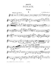 Partition de violon, violon Sonata No.1, Widor, Charles-Marie