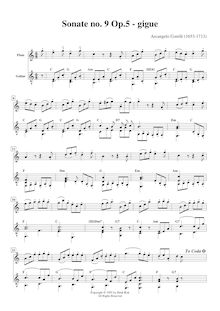 Partition , Giga - partition complète, 12 violon sonates, Op.5, Corelli, Arcangelo