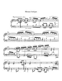 Partition complète, Menuet antique par Maurice Ravel