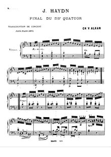 Partition corde quatuor en D (No.38) Op.64 No.5: Finale, Transcriptions - travaux of Joseph Haydn