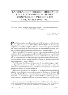La relación Estado-mercado en la experiencia sobre control de precios en Colombia 1943-1967 (State-Market Relationship on Price Control Experience in Colombia 1943-1967)