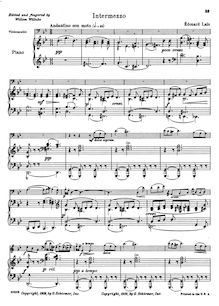 Partition de piano, violoncelle Concerto, D minor, Lalo, Édouard