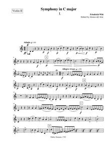 Partition violons II, Symphony No.14 en C major, “Jena” Symphony