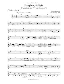 Partition clarinette 2, Symphony No.26, B major, Rondeau, Michel