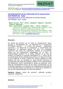 Caracterización de los efluentes de la camaronera CULTIZAZA de  Cuba - Characterization of the effluents of shrimp harvest  CULTIZAZA  from  Cuba
