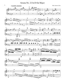 Partition Sonata R.22 en D♭ major, clavier sonates R.21–30, Soler, Antonio