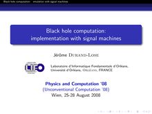 Black hole computation: emulation with signal machines