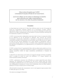 Observations formulées par l AFEC (Association Française ...