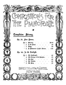 Partition No.3: Elegy, 4 poèmes, Op.36, Strong, George Templeton