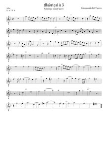 Partition ténor viole de gambe 1, octave aigu clef, Scherzo con l aure