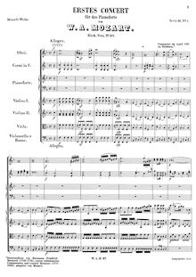 Partition , Allegro (after Hermann Friedrich Raupach), Piano Concerto No.1