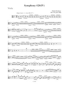 Partition altos, Symphony No.20, B-flat major, Rondeau, Michel par Michel Rondeau