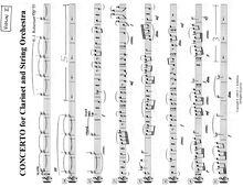 Partition violons I, Concerto pour clarinette et cordes, B-flat major