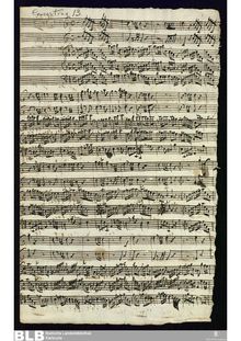 Partition complète et parties, Concertino pour 2 flûtes et 2 cornes en D major par Johann Melchior Molter