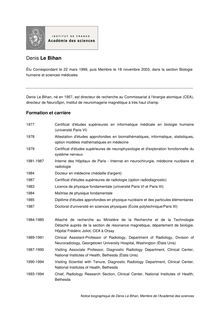 Notice biographique de Denis Le Bihan Membre de l Académie des sciences