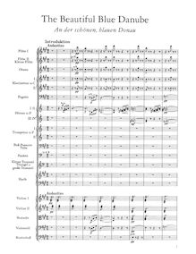 Partition complète, pour Blue Danube, Op. 314, On the Beautiful Blue Danube - WalzesAn der schönen blauen Donau