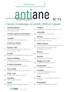 Année économique et sociale 2008 en Guyane