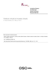 Visiteurs virtuels et musées virtuels - article ; n°1 ; vol.13, pg 109-127