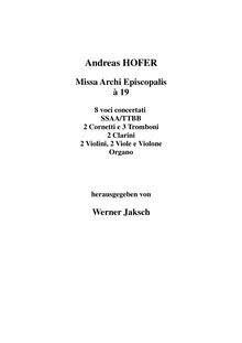 Partition complète, Missa Archi Episcopalis à 19, Hofer, Andreas