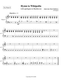 Partition Toy Piano 8, Hymn to Wikipedia, D major, Matthews, John-Luke Mark