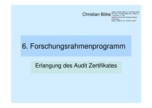 Audit Zertifikat - 6. Rahmenprogramm