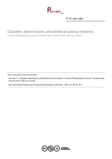Causalité, déterminisme, prévisibilité et science moderne - article ; n°20 ; vol.48, pg 510-526