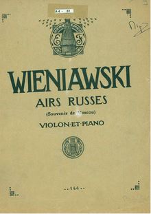 Partition de violon, Souvenir de Moscou, Wieniawski, Henri par Henri Wieniawski