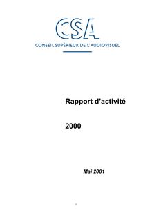 Conseil supérieur de l audiovisuel - Rapport d activité 2000