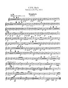 Partition trompette 1, 2 (en D) (ad lib.), Symphonie, H.663, D Major