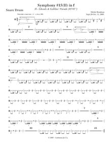 Partition Snare tambour, Symphony No.15  Black Halloween , F minor