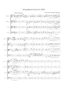 Partition compléte, corde quatuor No.6, G major, Macfarren, George Alexander