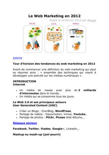 Le Web Marketing en 2012