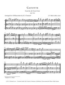 Partition Score pour ATB enregistrements, 6 French , Bach, Johann Sebastian