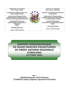 Etude monographique des marchés prioritaires des R&T de l Antenne d  Ebolowa