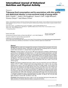 Takeaway food consumption and its associations with diet quality and abdominal obesity: a cross-sectional study of young adults