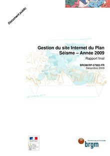 Gestion du site Internet du Plan Séisme  Année 2009