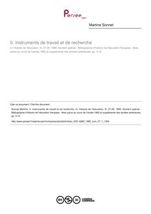 0. Instruments de travail et de recherche  ; n°1 ; vol.27, pg 3-12