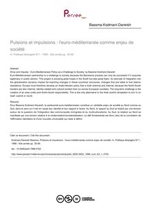 Pulsions et impulsions : l euro-méditerranée comme enjeu de société - article ; n°1 ; vol.63, pg 35-49