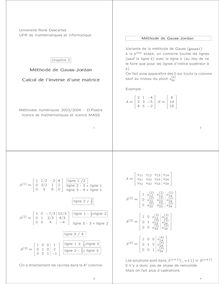 Méthode de Gauss-Jordan Calcul de l inverse d une matrice